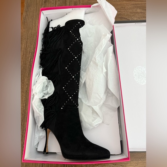 New in Box-Vince Camuto Women's Panaryaz Fringe Embellished Knee High Boot - Picture 4 of 10